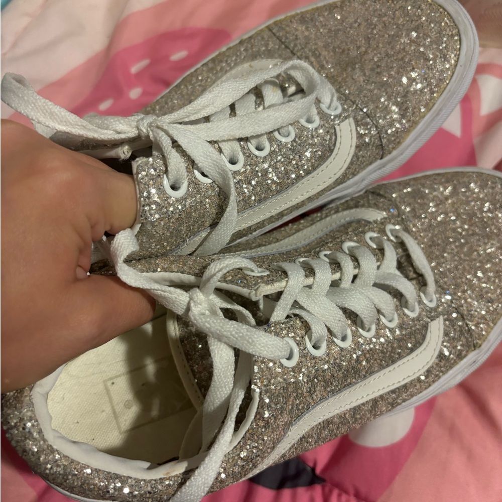 Vans Glitter Sneakers with White Laces